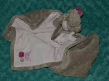 Doudou dragon Victoria beige rose couverture Noukie's 🐲tbe