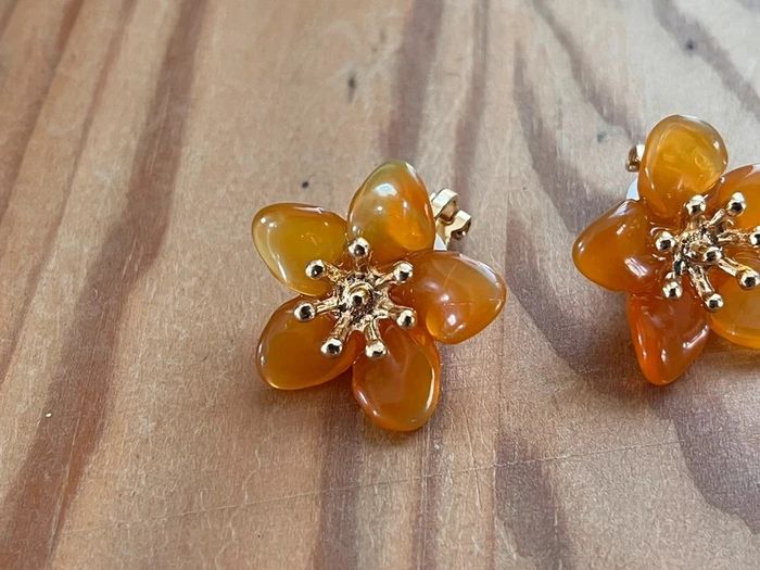 Boucles d’oreilles, clip petite fleur - photo numéro 2