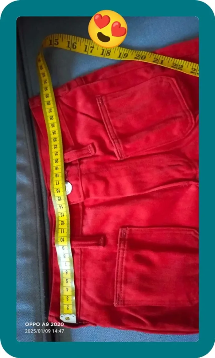 Jean rouge en coton wrangler - photo numéro 9