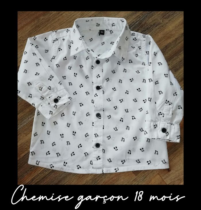 Chemise garçon 18 mois motif musique