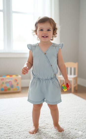 Combinaison short en jean 24 mois