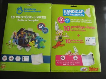 LOT DE 2 PAQUETS DE 10 PROTÈGES LIVRES "HANDICAP INTERNATIONAL" - NEUF - n°59