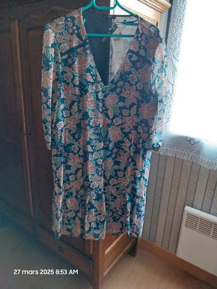 Robe courte imprimé à fleurs BLEU - RIU PARIS - TAILLE 46 - photo numéro 8