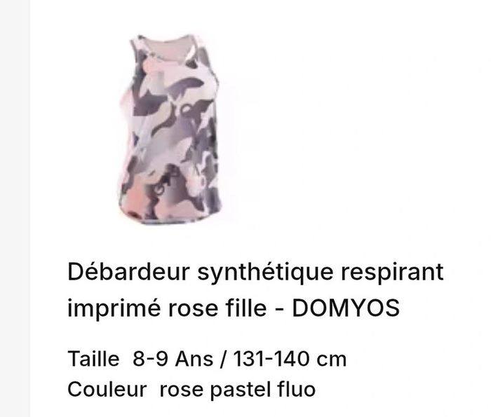 Débardeur sport fille 8-9 ans - photo numéro 3