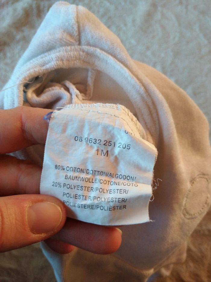 Pyjama grenouillère velours Mixte 1 mois Route des jolis rêves Ours Ourson lapin - photo numéro 9