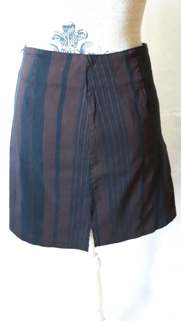Faby27800 Jupe femme "Cache Cache", rayures noires et bordeaux, T 42 - photo numéro 3
