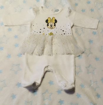 Pyjama Disney Minnie 3 mois – très bon état, blanc et doré