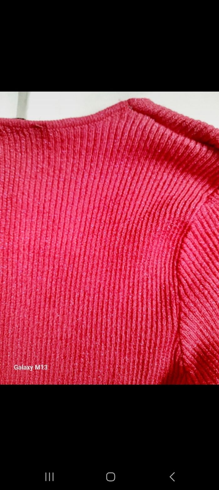 Robe longue de soirée à manches longues fushia pailletée Esmara taille M - photo numéro 4