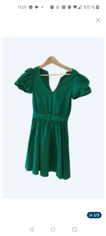 Robe nafnaf verte ceintrée