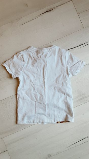 Vêtement garçon tee-shirt manches courtes blanc motif Girafe Orchestra 5 ans