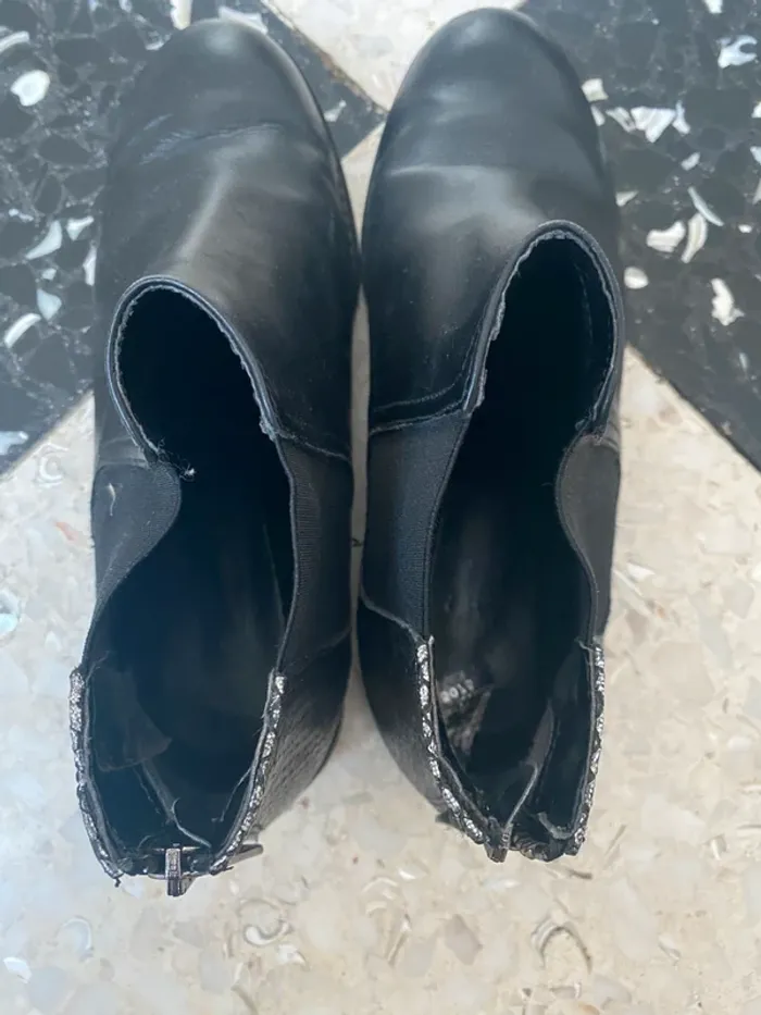 Bottines André noires cuir – T36 – fermeture zippée arrière - photo numéro 5