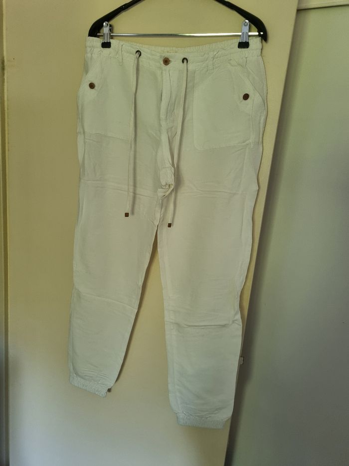 Pantalon blanc lin
