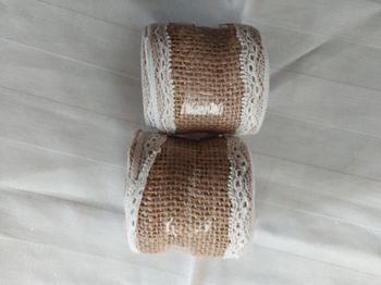 Rubans jute et dentelle