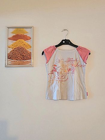 T shirt blanc et rose "MEXX" taille 5-6 ans