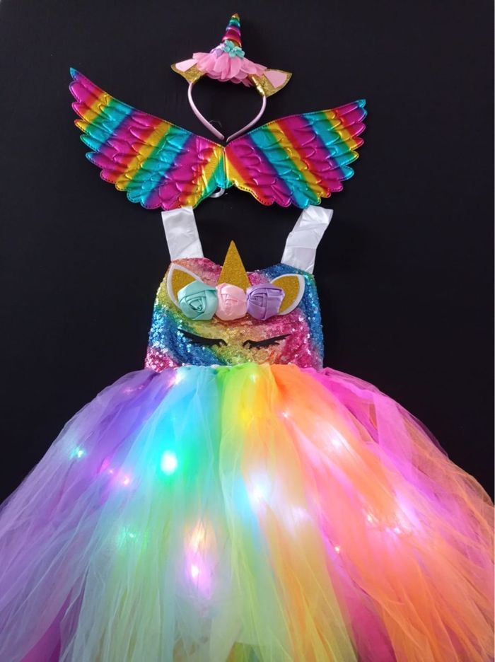 Déguisement princesse licorne LED 3ans