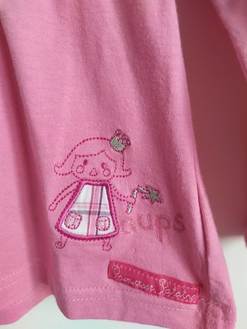 Tee-shirt manches longues rose fée 24 mois
