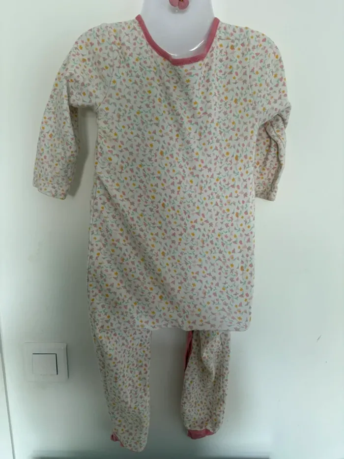 Pyjama fleuri licorne – In Extenso – Taille 92 cm – Très bon état - photo numéro 2