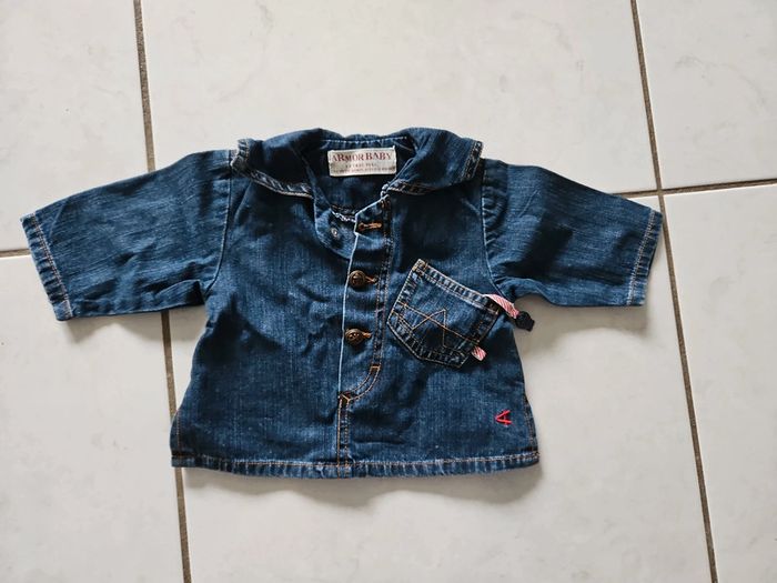 Vareuse en.jean bébé 3 mois V2 - photo numéro 2