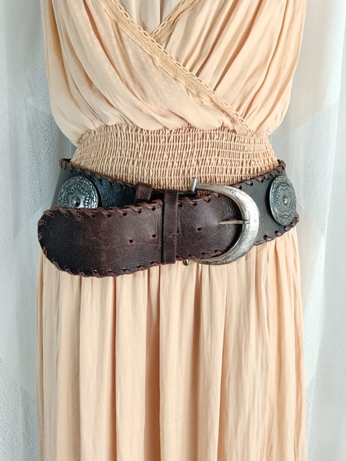 Richard Gampel | ceinture large cuir marron | t. 85 - photo numéro 13