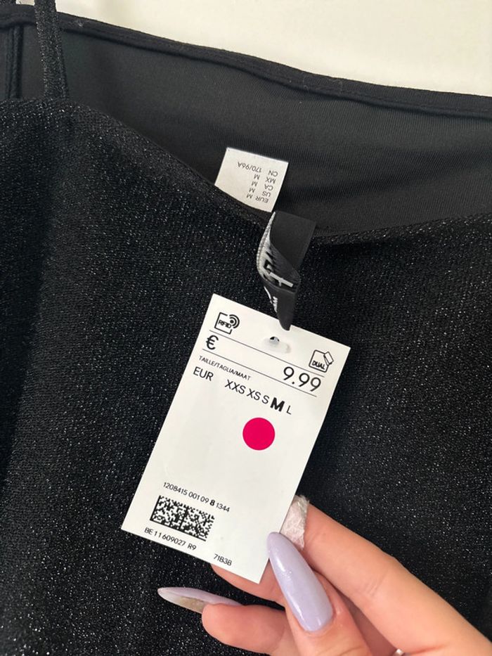Robe courte pailletée à bretelles H&M - photo numéro 5