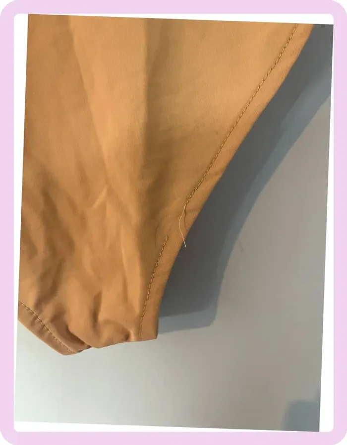 Body Vivons beige & noir – taille M – manches longues, chic graphique - photo numéro 6