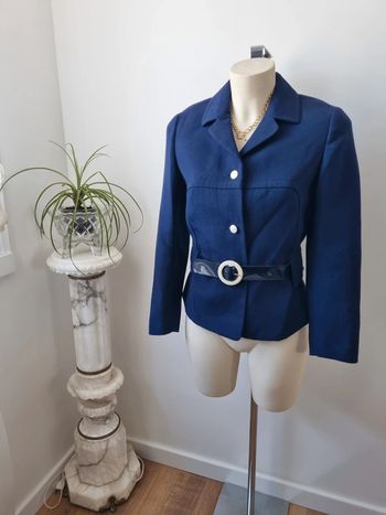 Veste en laine bleu marine annee '70