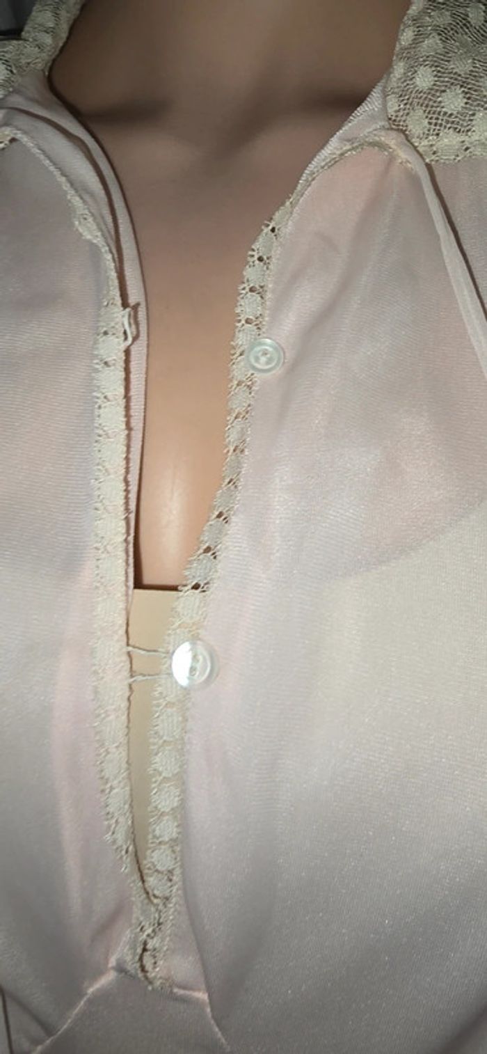 Charmante Tunique Vintage Dentelle & Rose Poudré - photo numéro 9