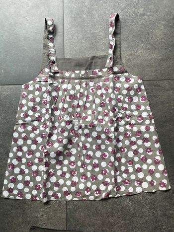 Top Hechter 36/38 taupe à fleurs violettes