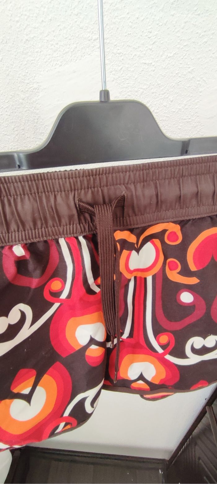 Short de bain marron avec motif psychédélique – Taille 46 - photo numéro 6