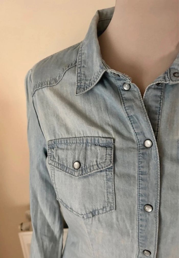 Chemise en jean, bleue, Only - photo numéro 2