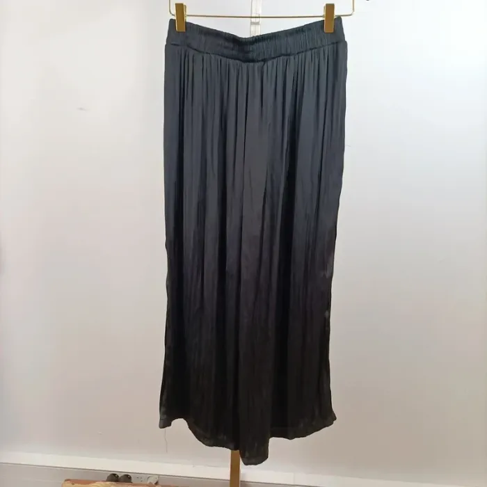 Pantalon large noir plissé taille élastique fluide - taille 42 Manoukian A1389 - photo numéro 4
