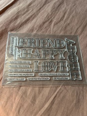 Planche neuve de tampons texte en anglais