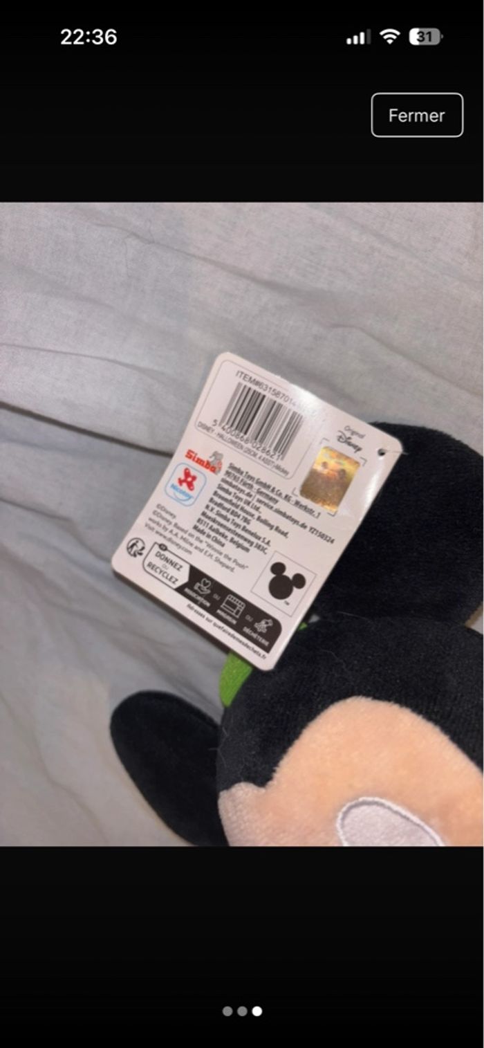 Peluche Disney - Mickey Halloween - photo numéro 3
