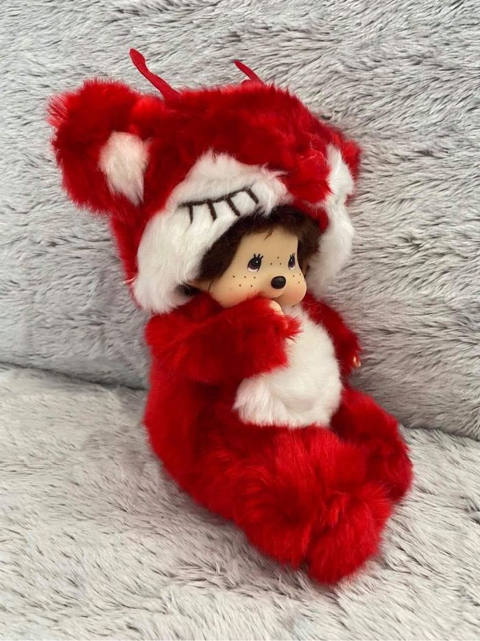 Peluche Collection Style Monchichi Élan Rouge - photo numéro 3