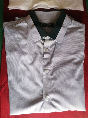 Chemise bleu ciel et marine CELIO