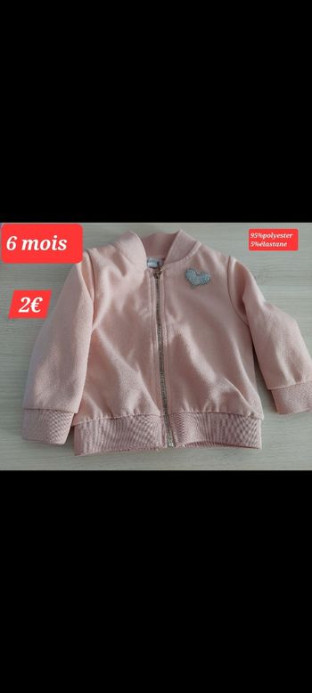Veste rose fille 6mois 
