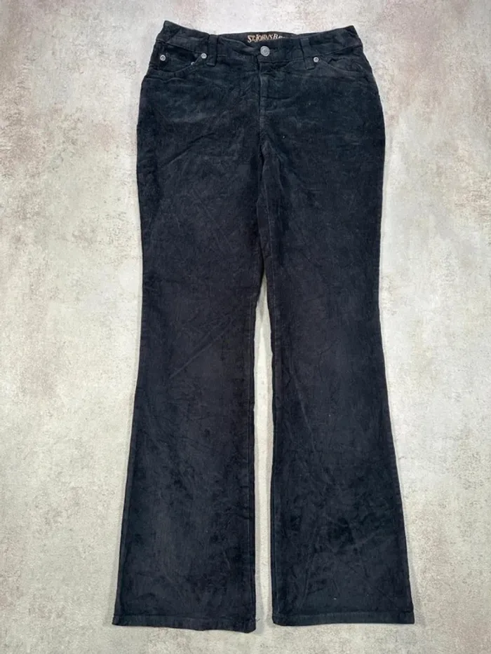 Pantalon Vintage En Velours Côtelé / Corduroy st john's bay noir velourscotele bootcut taille 4P - photo numéro 2
