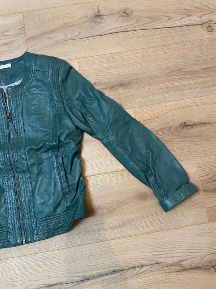 Veste en cuir vert - photo numéro 2