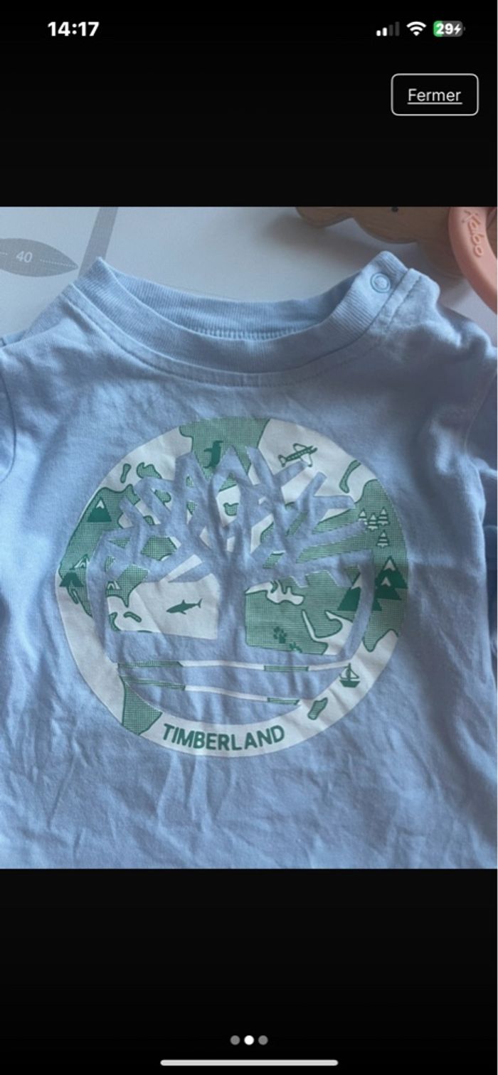 T shirt manche long timberland baby 3/6 mois - photo numéro 2