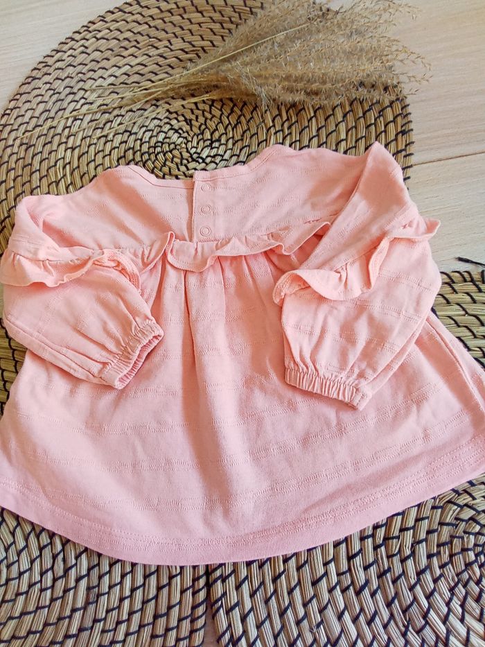 Ensemble jean + tunique abricot avec volants Tape à l'oeil 6 mois - photo numéro 3
