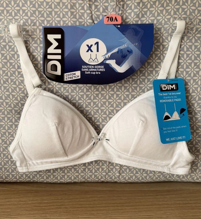 Soutien-Gorge Sans Armatures Blanc "Coton Stretch" 70A - photo numéro 2