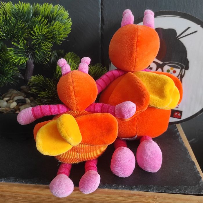 Lot Peluche Doudou Moulin Roty Louna Abeille Orange Jaune Rose #geektradedoudou - photo numéro 2