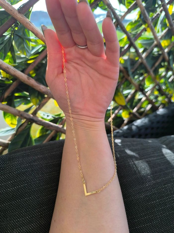 Collier , acier inoxydable, doré , neuf , idée cadeau - photo numéro 2