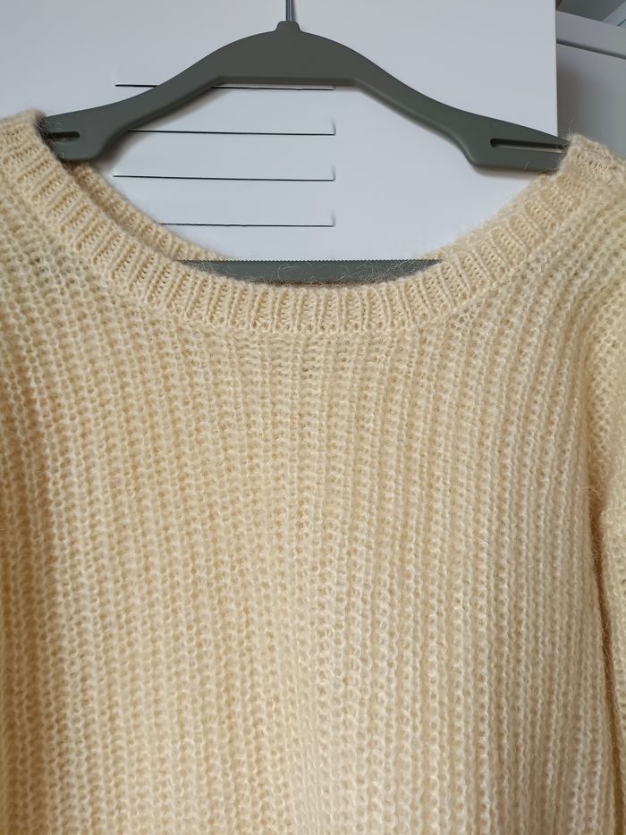 Pull  tricoté femme,en mohair+acrylique. Taille S-M - photo numéro 3