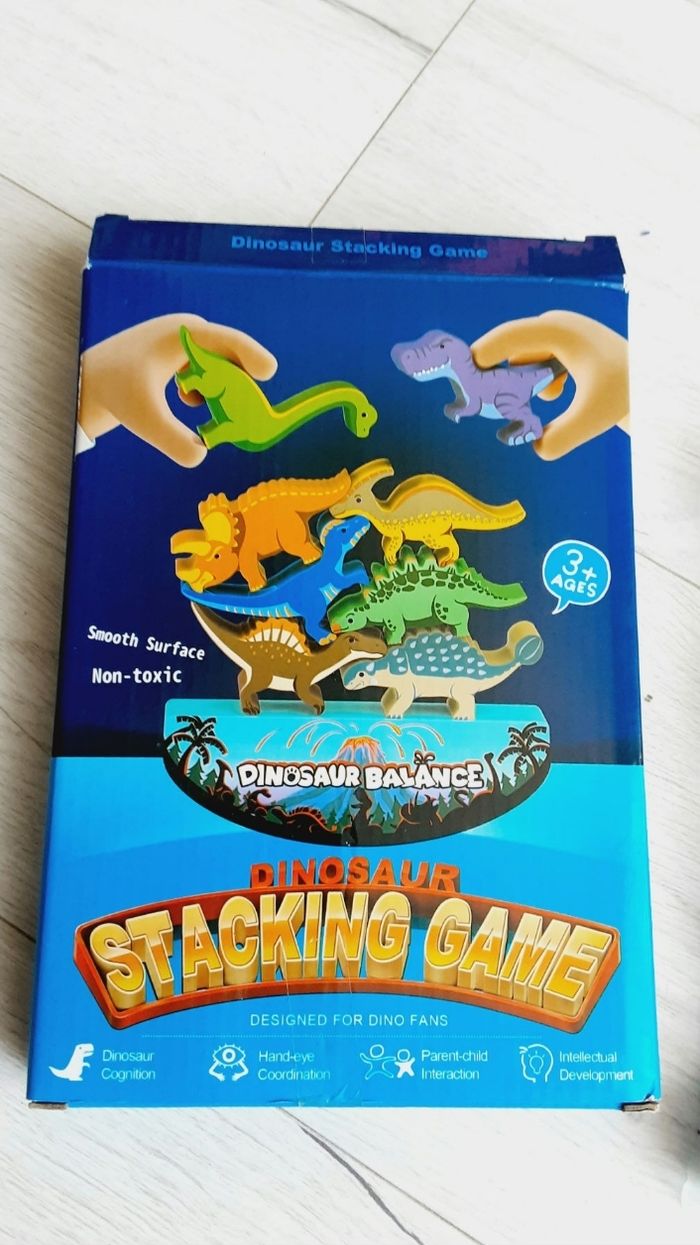 Jeu jouet enfant en bois Dinosaur standing game balance - photo numéro 2