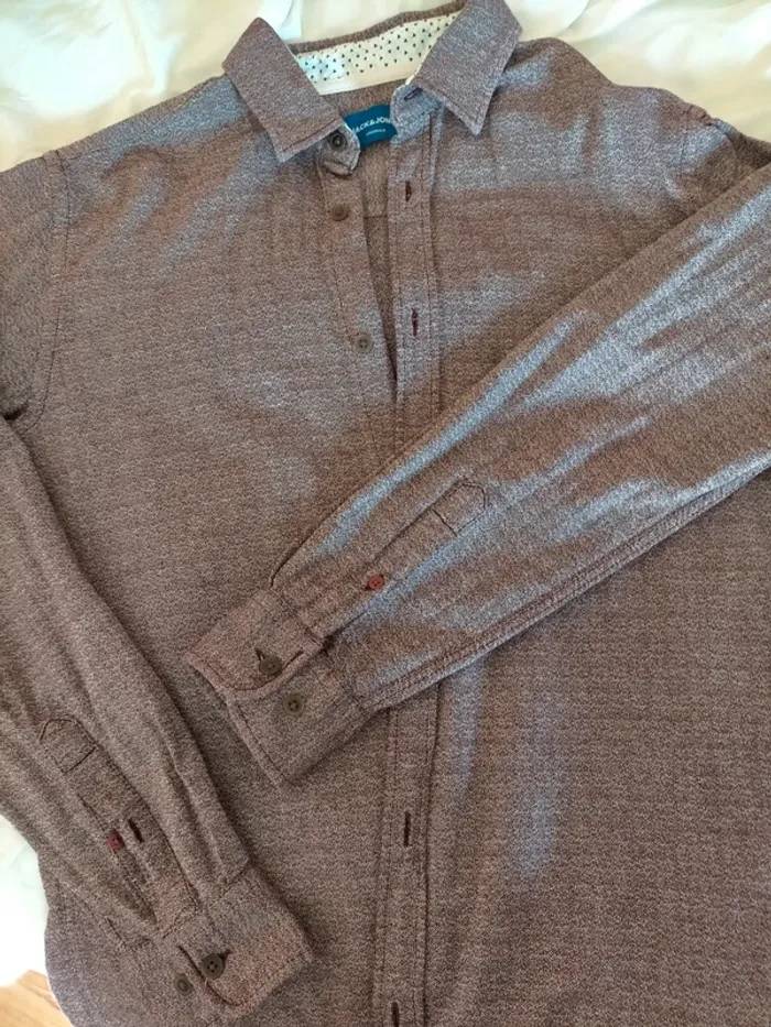 Chemise Jack and Jones bordeaux - photo numéro 4