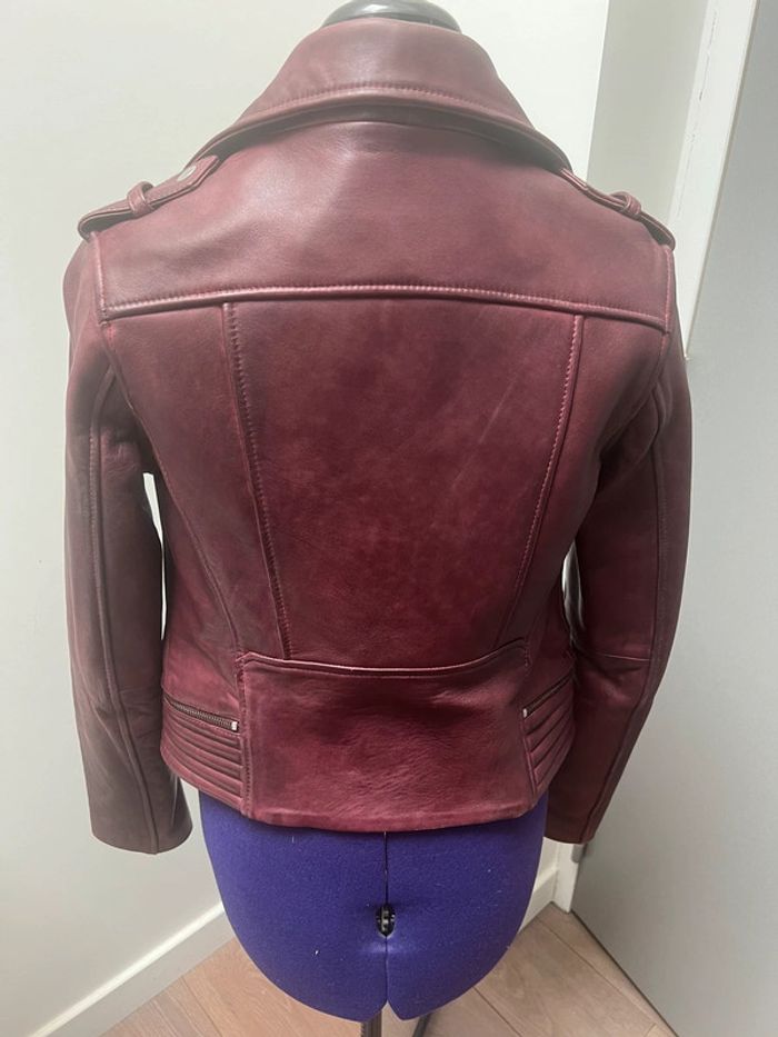 Veste en cuir motard Maje - photo numéro 3