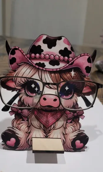 Support à lunettes vachette chapeau cowboy