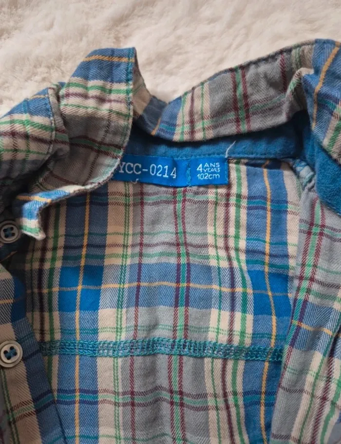 🩵 Chemise manches longues YCC garçon 4 ans - photo numéro 5