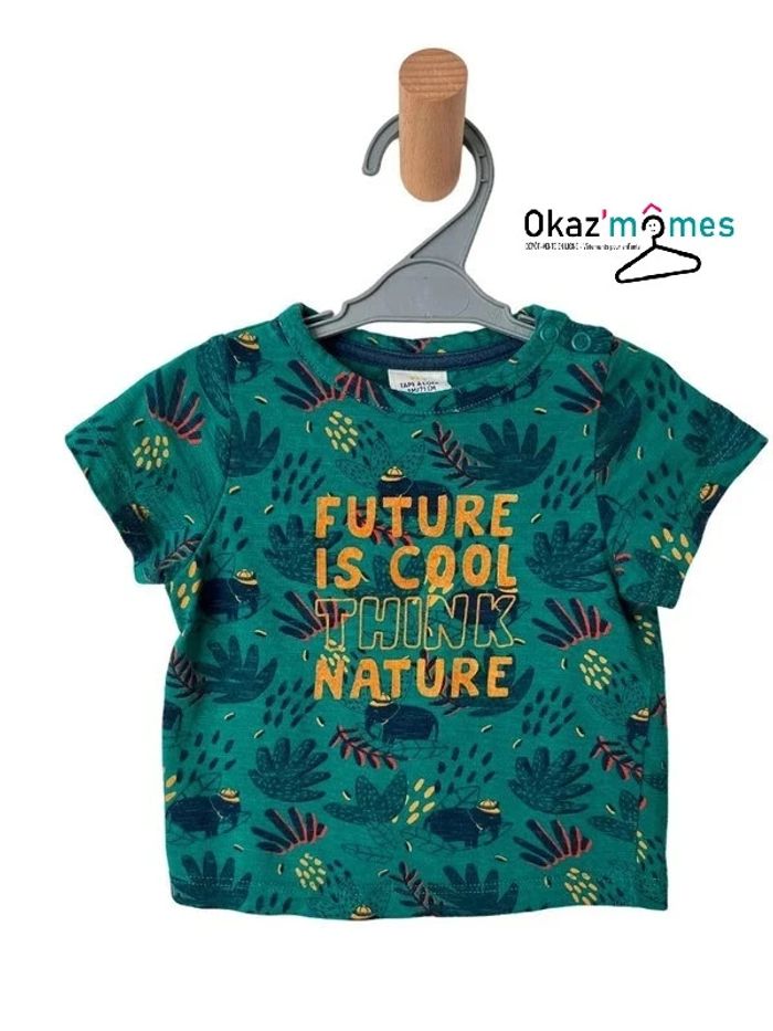 T-shirt vert (éléphants et feuilles) - Tape à l'oeil 9 mois